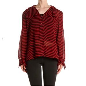 Givenchy Vintage Red striped Blouse 1970s